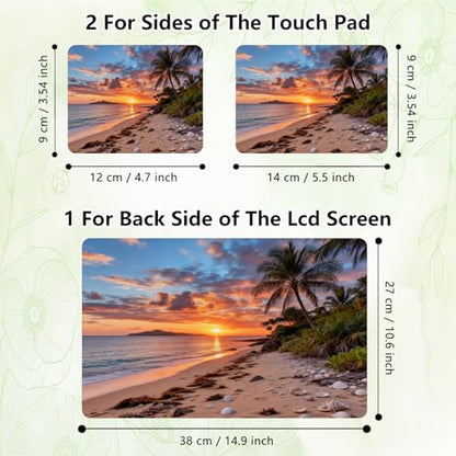 Laptop Skin Sticker Decal, Universal Reusable Vinyl Laptop Cover for 12" 13" 13.3" 14" 15" 15.4" 15.6" Notebook PC, Reusable Waterproof Scratch-Resistant with 2 Wrist Pads,Beach Coconut Tree - color: Beach Coconut Tree