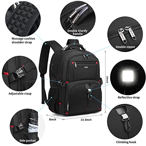 50L Travel Laptop Backpack for Men Women, Extra Large Heavy Duty Big Carry on Backpack for Weekend Airline Approved Fits 17 Inch Computer, Black - color: 50l Black