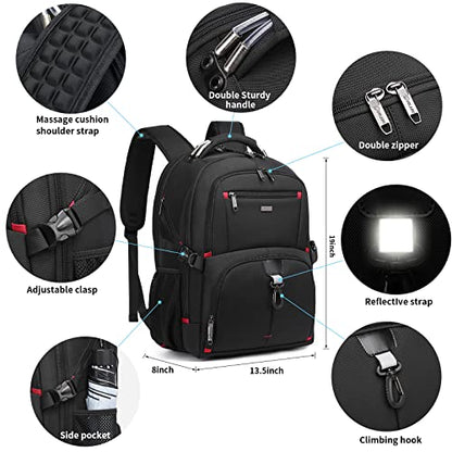 50L Travel Laptop Backpack for Men Women, Extra Large Heavy Duty Big Carry on Backpack for Weekend Airline Approved Fits 17 Inch Computer, Black - color: 50l Black