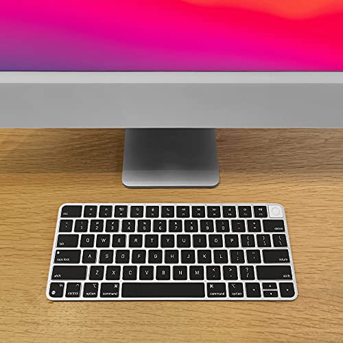 ProElife Keyboard Cover for Apple Magic Keyboard 3 with Touch ID A3118 | Black, Non-interference Design for ID Key, Dust-proof, Silicone Protective Skin, Precision Molded, Washable & Reusable - color: Black