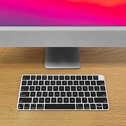 ProElife Keyboard Cover for Apple Magic Keyboard 3 with Touch ID A3118 | Black, Non-interference Design for ID Key, Dust-proof, Silicone Protective Skin, Precision Molded, Washable & Reusable - color: Black
