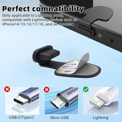 Lightning Dust Plug for Charger Port Protects Charging Port Anti Dust Cover Anti-Lost Lightning Dust Plugs, 10-Pack (Lightning dust Cover/Black) - color: Lightning dust cover (Black)