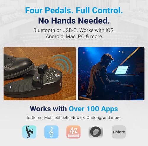 PageFlip Dragonfly Bluetooth/USB 4-Pedal Controller, PFDRAGONFLY01 - style: Dragonfly