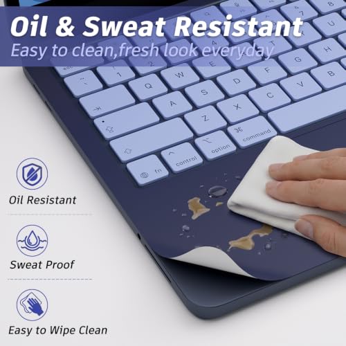 Palm Rest Decal for MacBook Neo Vinyl Skin | Scratch-Resistant Vinyl Skin with Trackpad Protector,Removable Fingerprint-Resistant Keyboard Edge Skin (Blue) - color: Blue