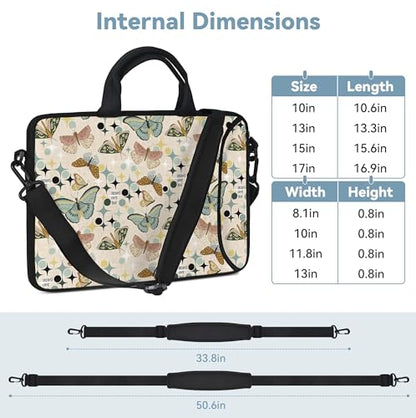 17 inch Laptop Shoulder Bag Carrying Case with Handle Fits 15.6/16/17/17.3/17.4 inch Laptop Notebook (Butterflies Wishes, 16-17.3 inch) - color: Butterflies Wishes