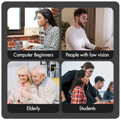 X9 Wired Keyboard and Mouse Combo - Large Print Backlit Keyboard and Mouse for Elderly, Low Vision, Visually Impaired - 7 LED Light Up Color, Lighted Large Letters for Laptop PC Computer USB