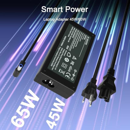 65W 45W Computer Charger Smart Blue Tip 4.5mm Compatible with HP | Pavilion x360 14/15/17, Envy 13/15, EliteBook ProBook Chromebook Stream Spectre |19.5V 3.33A 710412-001