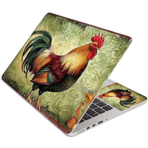 15.6 Inch Laptop Skin Sticker, Reusable Vinyl Cover Protector with 2 Wrist Pad Skins, Removable Waterproof Scratch-Resistant for 12-15.6 Inch Laptop Notebook,Charming Rooster - color: Charming Rooster