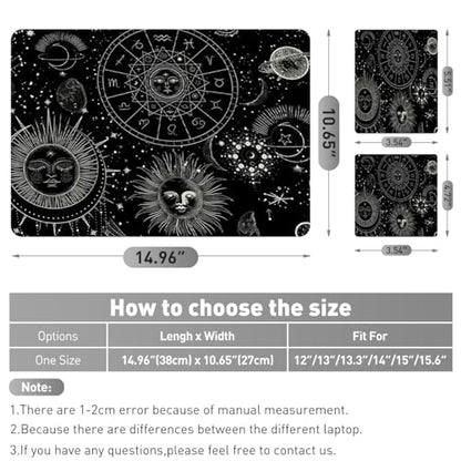 12.1-15.6 Inch Laptop Skin Decal, Universal Reusable Vinyl Laptop Cover Sticker, Waterproof Art Decal Protector in Cosmic Sun Moon - color: Cosmic Sun Moon