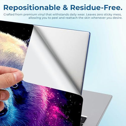 Reusable Universal Laptop Skin Sticker, Cut to Fit for 11.6–15.6 Inch Laptops, Waterproof Protective Film, No-Residue - Galaxy Panda - color: Galaxy Panda