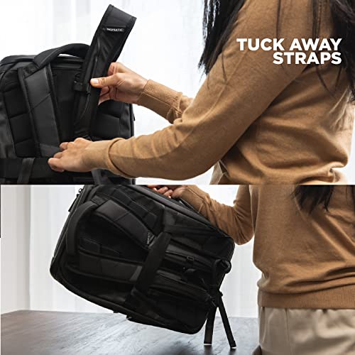 NOMATIC 14L Travel Pack - Mens Travel Backpack - Expandable to 21L - Water Resistant Daypack - TSA-Ready - Lightweight Business Traveling Backpack for Men - 15" Laptop Compartment - color: Black, size: 14L