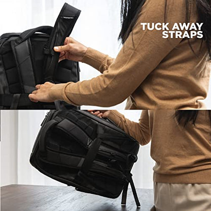 NOMATIC 14L Travel Pack - Mens Travel Backpack - Expandable to 21L - Water Resistant Daypack - TSA-Ready - Lightweight Business Traveling Backpack for Men - 15" Laptop Compartment - color: Black, size: 14L