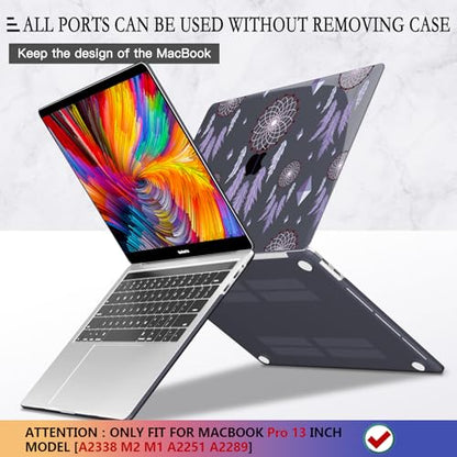 CISSOOK Compatible with MacBook Pro 13 inch 2025-2016 Release M2 M1 Chip | 5in1 Set Plastic Hard Shell Cover for MacBook Pro 13 with Touch Bar A2338 A2251 A2289 A2159 A1989 A1706, Dream Catcher - color: Pro13inch-Dream Catcher