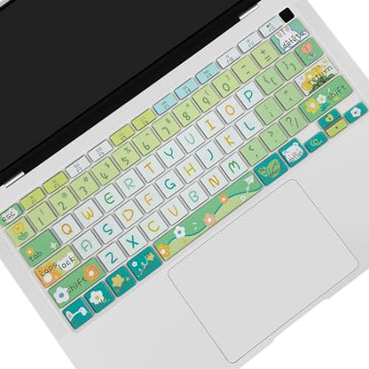 Cute Keyboard Cover for 2021 2020 MacBook Air 13 inch (Model: A2179 A2337) M1 Chip, Silicone Protective Skin, Cute Flowers - color: Cute Flowers