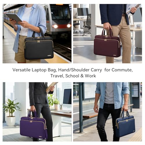 Laptop Case Bag Women Men Computer Sleeve Compatible with MacBook/Dell/HP/Acer/ASUS, Waterproof Shoulder Carrying Briefcase, Violet, 17-17.3 Inch - color: Violet, size: 17.3 inch
