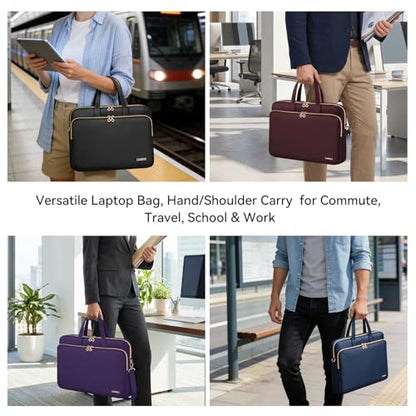 Laptop Case Bag Women Men Computer Sleeve Compatible with MacBook/Dell/HP/Acer/ASUS, Waterproof Shoulder Carrying Briefcase, Violet, 17-17.3 Inch - color: Violet, size: 17.3 inch