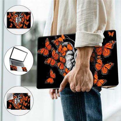 Universal Laptop Skin, DIY Cut-to-Fit Vinyl Cover Compatible with HP, Dell, Lenovo, Mac (13.3" to 15.6"), Anti-Scratch, No Residue & Bubble-Free Protective Decal Sticker, Gothic Heart Butterfly - color: Gothic Heart Butterfly