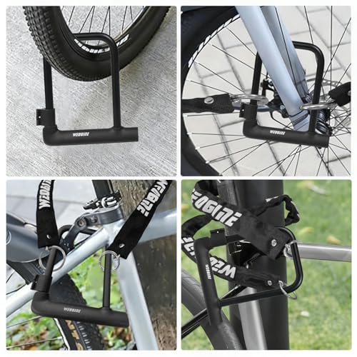Bike U Lock with 4ft Security Chain 14mm Shackle, Bike Lock with 3 Keys and Mounting Bracket, Bicycle U-Locks Perfect for Road, Mountain, and Electric Bikes,Bicycle Lock - size: Bike U Lock+Chain