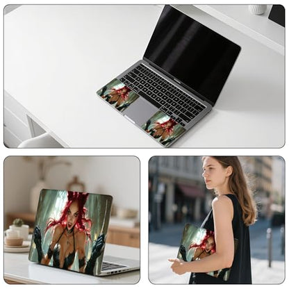 Aesthetic Laptop Skin Sticker, Red Haired Feline Warrior Waterproof Vinyl Laptop Decal, Removable Bubble Free, Reusable Protective Cover for 13 14 15 15.6 Inch - color: Red Haired Feline Warrior