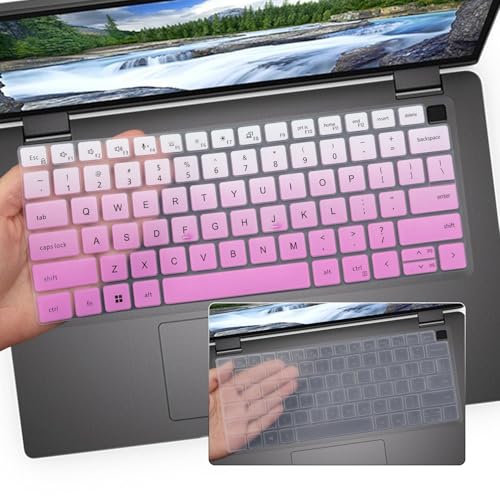 2PCS Keyboard Cover for Dell Latitude 14" 7450 7440 7430 7420 7410 5440 5431 5430 5420 3440/Dell Latitude 9420 9430,15.6 Dell Latitude 7520/Latitude 9510 9520 Keyboard Skin-OPurple+Clear - color: OPurple+Clear