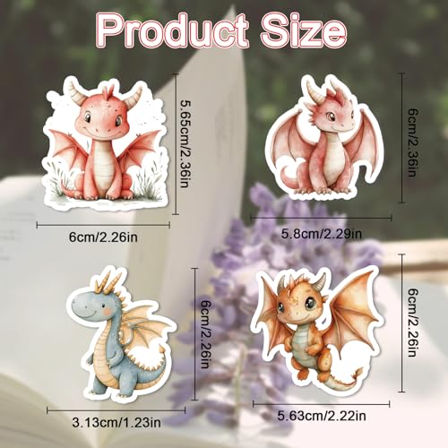 100 Pcs Dragon Baby Shower Stickers Fantasy Dragon Stickers | Baby Dragon Sticker, Glossy Waterproof Vinyl, Cute Fantasy, Baby Shower Sticker for Scrapbook Luggage Journal Water Bottle - style: Dragon Baby