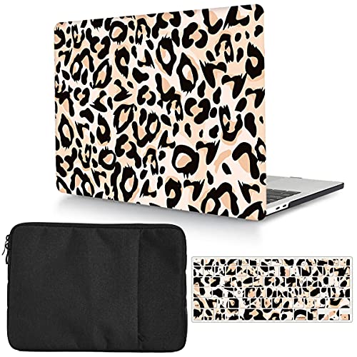 Case Compatible with MacBook Pro 13 inch 2012 2011 2010 2009 2008 Release with CD-ROM, Plastic Hard Shell Cover & Sleeve Bag & Keyboard Cover Skin for MacBook Pro 13 A1278,Leopard - color: Leopard 2, size: A1278(Pro 13 w/CD-ROM 2008-2012)