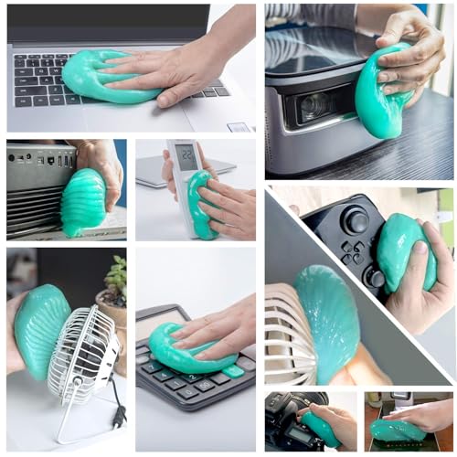 ASFSKY Keyboard Cleaning Gel Dust Removal Cleaner | For Keyboard Crevices, Car Interior, Office and Electronics - color: Green