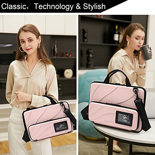 Laptop Case Hard Shell Laptop Bag for Men Women with Shoulder Strap - color: Pink, size: 13-14 inch laptop case
