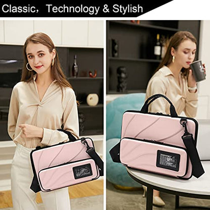 Laptop Case Hard Shell Laptop Bag for Men Women with Shoulder Strap - color: Pink, size: 13-14 inch laptop case