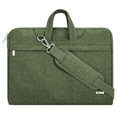 Voova Laptop Case 13 14 15 16 17 Inch with Shoulder Strap, Waterproof Laptop Bag Sleeve Slim Briefcase - color: Army Green, size: 17-17.3 Inch