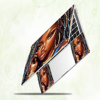Laptop Skin Sticker Decal, Universal Reusable Vinyl Laptop Cover for 12" 13" 13.3" 14" 15" 15.4" 15.6" Notebook PC, Reusable Waterproof Scratch-Resistant with 2 Wrist Pads,American Girls - color: American Girls