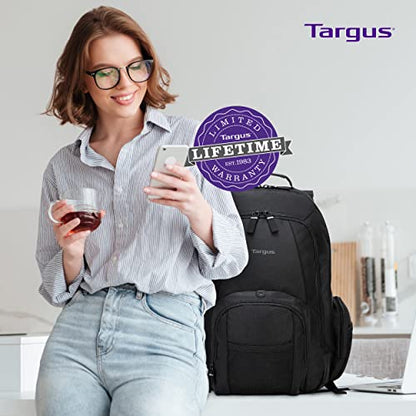 Targus 16 Inch Groove Laptop Backpack, Black - Fits Most Laptops up to 16", Water Resistant Travel Backpack for Business Commuters and Travel (CVR600) - size: 16 Inch, style: Groove