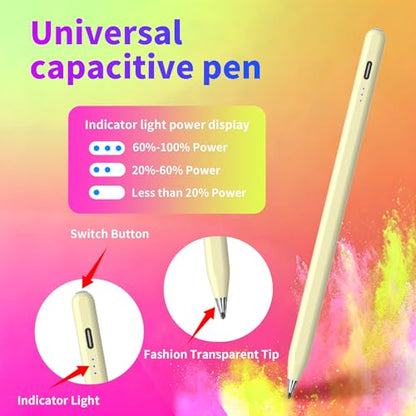 Digital for Android Tablets Stylus Pen for Samsung Galaxy Tab A11+Plus/A11/A9+/A9 Pencil,Accurate Without delay，One-Click Power On/Off,+2Nibs&Long Battery Life (Yellow) - color: Yellow
