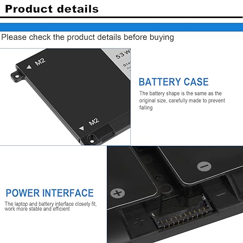 H5CKD Battery Replacement for Dell Inspiron 5400 5406 7405 7300 7306 7500 7506 2-in-1 Silver 5300 5301 5401 5402 5408 5409 5501 5502 5508 5509 Series Latitude 3410 3510 Vostro 5300 5301 7T8CD 53Wh15V - color: H5CKD