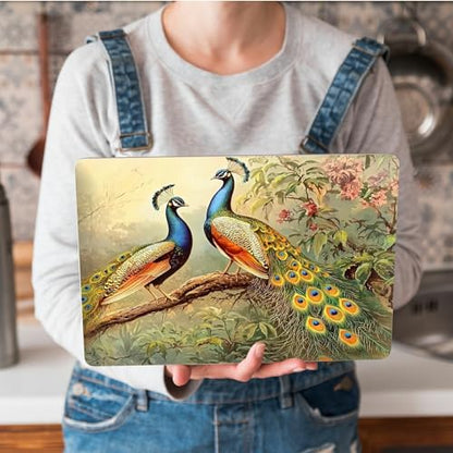 Universal Laptop Skin Sticker with 2 Wrist Pad Skins, Waterproof Scratch Resistant Vinyl Laptop Cover Decal, Cut to Fit for 11–15.6 Inch MacBook HP Dell Lenovo, Peacock - color: Peacock