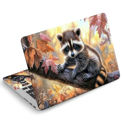 Universal Laptop Skin Sticker Decal, Compatible with MacBook HP Dell Lenovo 12"-15.6", Reusable Vinyl Notebook Cover 3PCS Set, High-Recognition Film-Cute Raccoon - color: Cute Raccoon