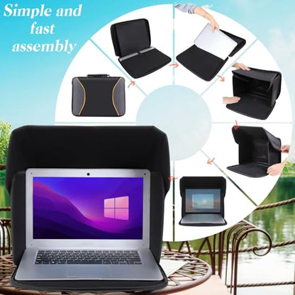 Foldable Laptop Sun Shade Lightweight Laptop Privacy Shield for 12-14 inch MacBook/Dell/Asus PC, Screen Hood Blocks Sunlight for Working Outside 12-14'' (Patent Pending) - size: 12-14in