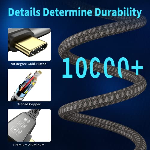 USB4 Cable, with Thunderbolt 4, 240W Charging, 40 Gbps Data, 8K @ 60Hz HDR, USB C to USB C Cable, 90Degree for MacBook,Hub, Dock, M2, M3, Mac SSD (90Degree USB4 40G 240W 2M) - size: 90Degree USB4 40G 240W 2M