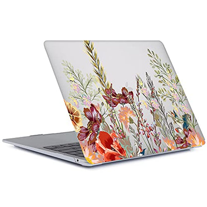 Bandless Case Compatible with MacBook Air 13 Retina 2018 2019 2020 Model A1932 A2179 A2337 M1, Plastic Hard Shell Protective Cover & Keyboard Skin for inch Touch ID - Flower - color: Flower, size: A2337/A2179/A1932 (Air 13 Touch ID 2018-2020)