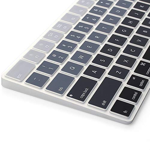 ProElife Ultra Thin Silicone Keyboard Protector Cover Skin for Apple Magic Keyboard & Magic Keyboard 2 (U.S Version, Model: MLA22L/A-A1644, Without Numeric Keypad) (Ombre Gray) - color: Ombre Gray