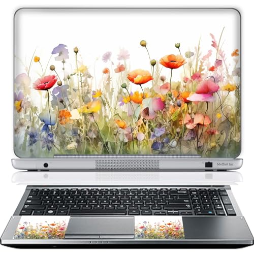 11.6 12 Inch Laptop Skin Sticker Cover Premium Sticker Cover Art Decal Decorative (Included 2 Wrist Pad Skins) - Wild Flowers - color: 3611, size: 12 Inch