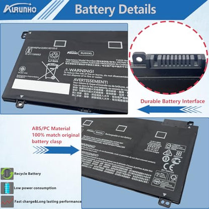 RU03XL 48Wh Laptop Battery Replacement for Hp Probook X360 440 G1 Education Edition G6 G5 G4 G3 Series RU03048XL L12791-855 HSTNN-LB8K 11.4V