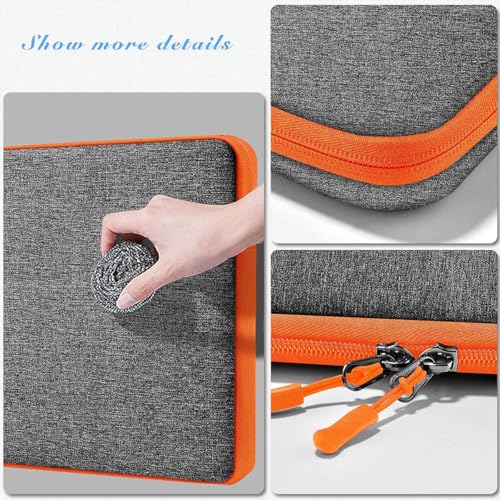 Hseok Laptop Case 13.3 14 inch Sleeve with Additional Case Compatible with MacBook Pro/Neo 14 inch M5/M4/M3/M2/M1 All Model of 13.3 Inch Mac Air/Pro, XPS 13 14 and More 13.3"-14" Notebooks,GyOrange - color: Dark Gray-orange