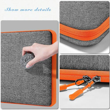 Hseok Laptop Case 13.3 14 inch Sleeve, Rainproof & Shockproof Carrying Case Compatible with MacBook Pro/Neo 14 M5/M4/M3/M2/M1,13.3 MacBook Air/Pro,XPS 14 and Most 13"-14" Notebook Tablet,Gray-Orange - color: Dark Gray-orange