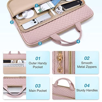 BAGSMART Laptop Case Compatible with 13-13.3 inch Notebook,Compatible with MacBook Pro 14 Inch,MacBook Air,Protective Carrying Bag with Pocket,Handles, Beige - color: Beige, size: 13-13.3 Inch