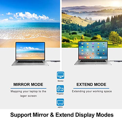USB C HUB(8-in-1), USB C to HDMI4K60 SD/TF USB A PD, Compatible with USB C Port, USB C and 3 USB A Data Ports,SD/TF Card Reader for MacBook Pro Inch, MacBook Air and More
