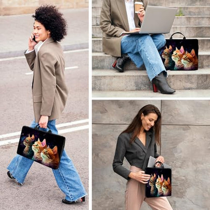 Laptop Bag,14 15 15.6 inch Laptop Case Sleeve,Computer Sleeve with Handle for Women Men,Carrying Case for MacBook,Dell,Lenovo,Notebook Computer,Cute Cat Black - color: Cute Cat Black
