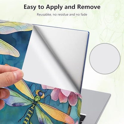 Laptop Skin Sticker Decal, Universal Reusable Vinyl Laptop Cover for 12" 13" 13.3" 14" 15" 15.4" 15.6" Notebook PC, Waterproof Scratch-Resistant with 2 Wrist Pads, Easy to Apply & Remove,Dragonfly - color: Dragonfly