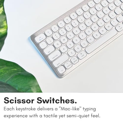 Macally Wired Keyboard for Mac with USB Ports for Mouse - Compatible Apple Keyboard for MacBook Pro/Air, iMac - Aluminum Frame