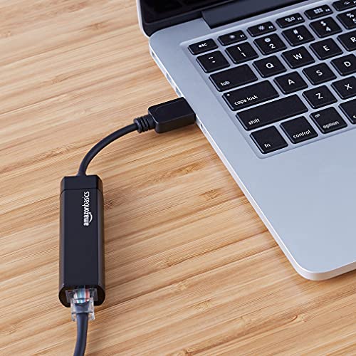 Amazon Basics USB 3.0 to 10/100/1000 Gigabit Ethernet Internet Adapter, Compatible with Windows and macOS, 10-Pack, Black - size: 10-Pack